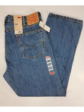 NEW Levi's 505 Regular Fit Blue Denim Jeans Men's Size 38 x 30 Medium Wash NWT